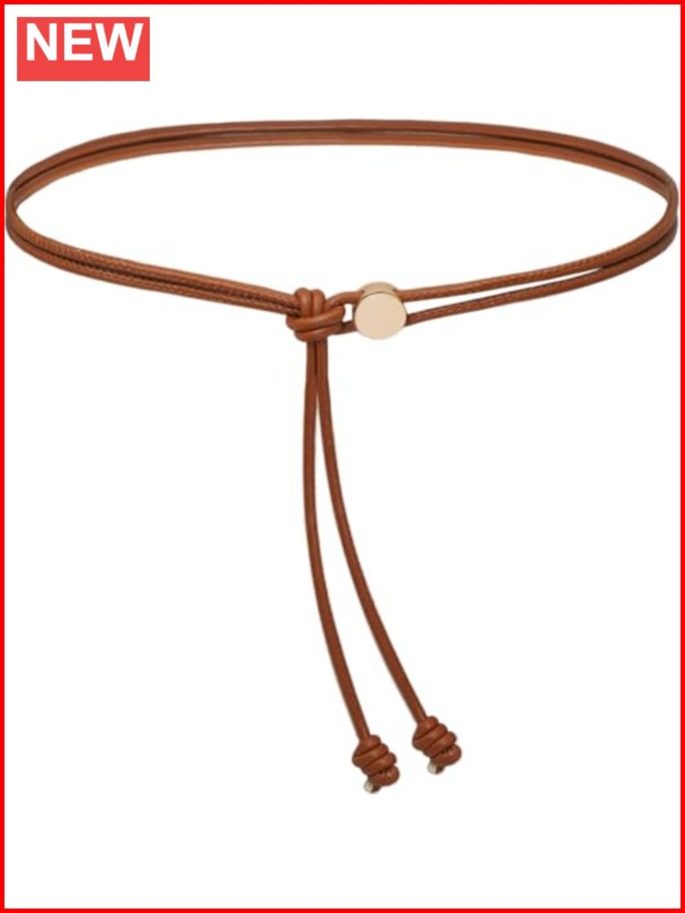 Skinny PU Leather Knotted Rope Thin Belt for Dresses
